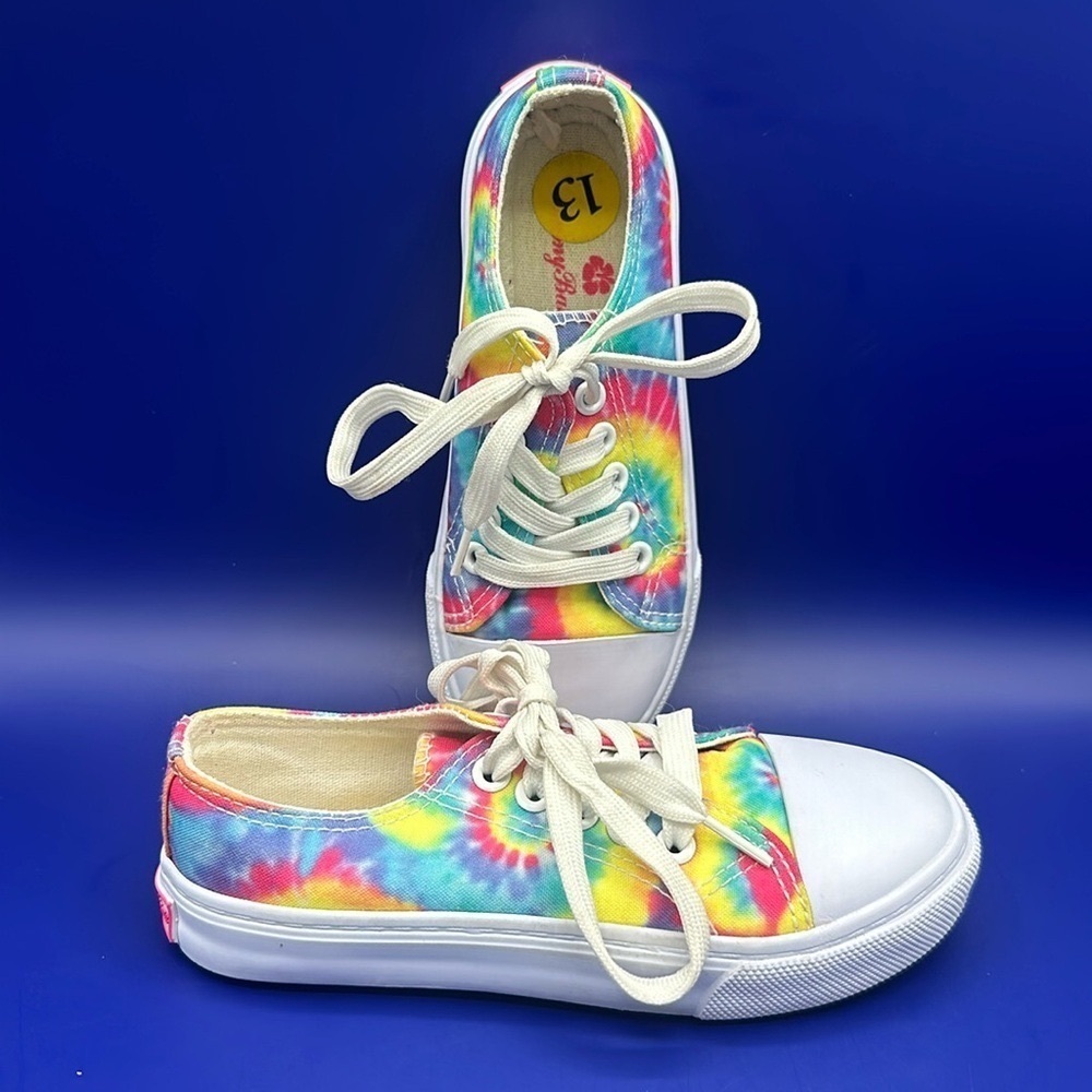 Tommy Bahama Tie Dye Canvas Lace-Up Kids Sneakers Size 13 EUC